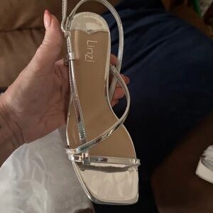 Women's Silver Strappy Sandals